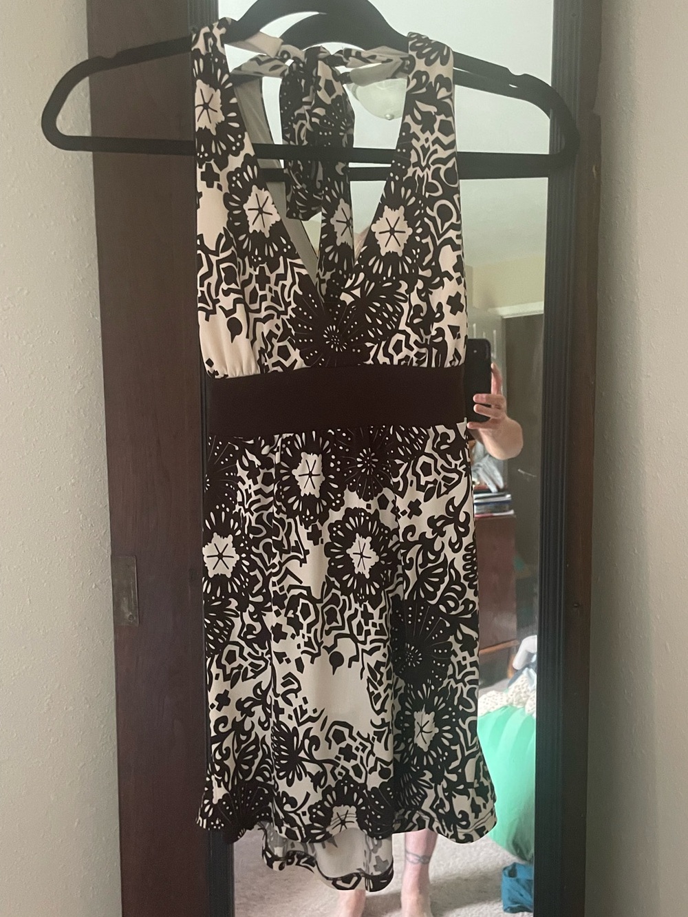 Brown and cream Floral Halter top